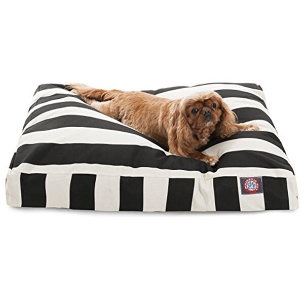 River Soap Co MajesticPet  29 x 36 in. Vertical Stripe Rectangle Pet Bed, Black - MA331147