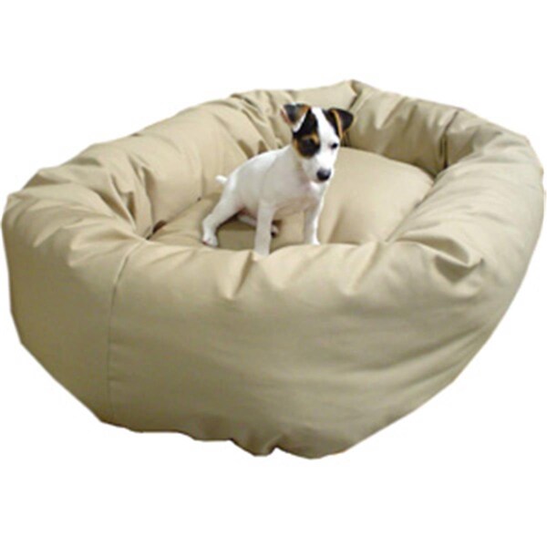Majestic Pet 32 in. Medium Bagel Bed- Khaki - 788995611356