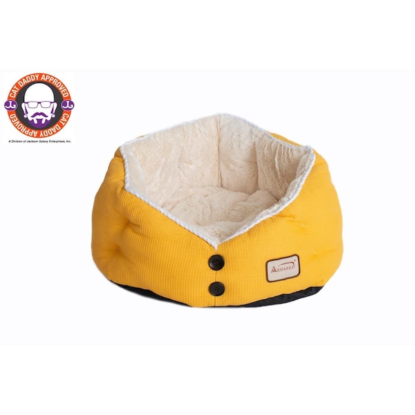 Armarkat C75HMB-MH Gold Waffle & White Cat Bed - C75HMB/MH