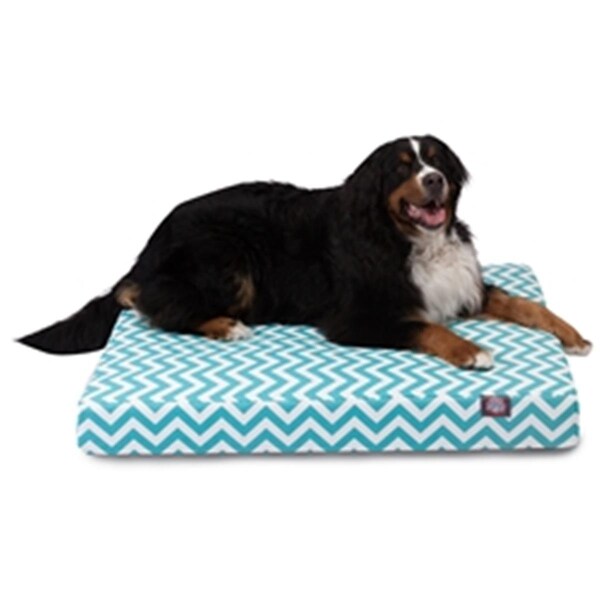 Majestic Pet Teal Chevron Large Orthopedic Memory Foam Rectangle Dog Bed - 78899551630