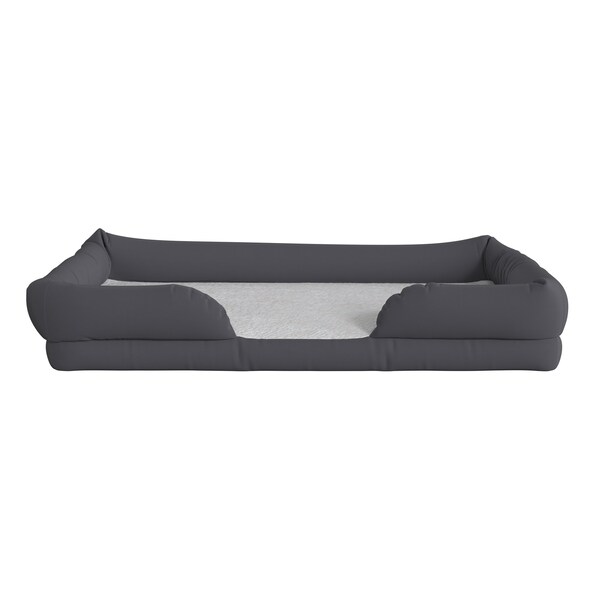 Flash Furniture Gray 44x34 Orthopedic Memory Foam Bolster Dog Bed - AJ-ORTHO-00190-GY-GG