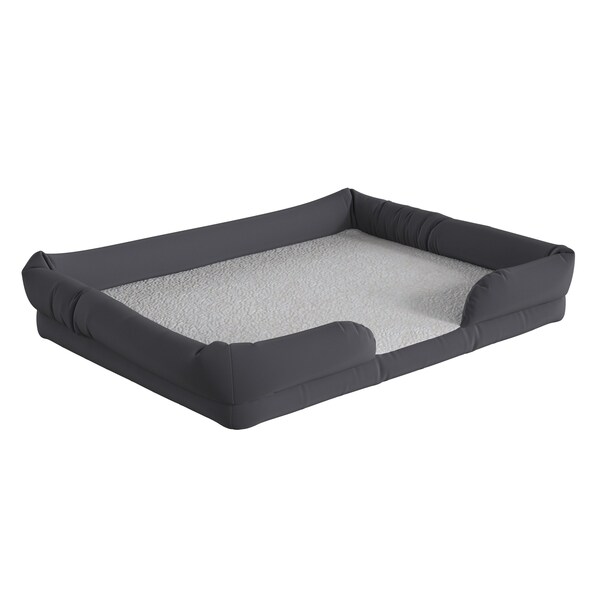 Flash Furniture Gray 44x34 Orthopedic Memory Foam Bolster Dog Bed - AJ-ORTHO-00190-GY-GG