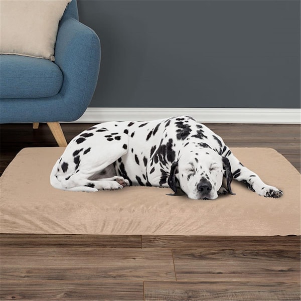 Daretocare Orthopedic Pet Bed with Memory Foam and Egg Crate Foam - Tan - 46 x 27 x 4 in. - DA3250860