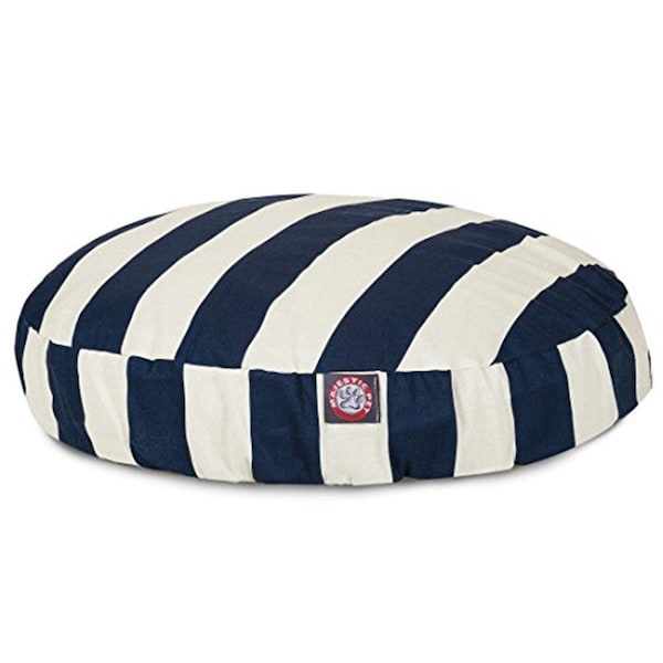 River Soap Co MajesticPet  42 in. Vertical Stripe Round Pet Bed, Navy Blue - Large - 788995510185
