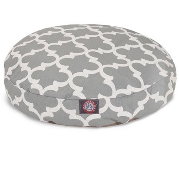 River Soap Co MajesticPet  30 in. Trellis Round Pet Bed, Grey - Small - 788995506836