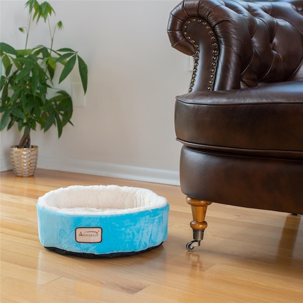Petpride C12HTL-MB Armarkat Pet Bed Cat Bed 14 x 14 x 14 - Sky Blue & Ivory - PE8290