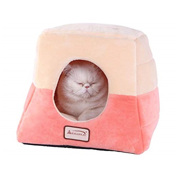 Petpride C07CCS-MH Armarkat Pet Bed Cat Bed 16 x 16 x 14 - Orange & Beige - PE169326