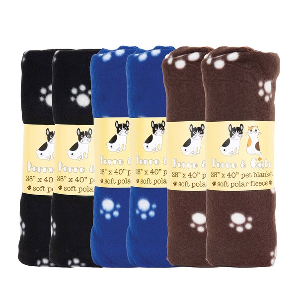 Monarch Brands Pet Blankets, 6PK - PNP-PB-28X40-PAWS