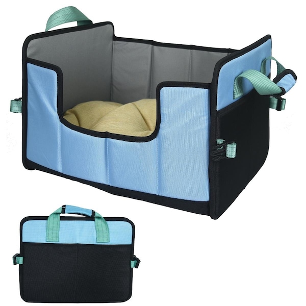 Petpurifiers Travel-Nest Folding Travel Cat & Dog Bed, Blue - Small - PE3182264