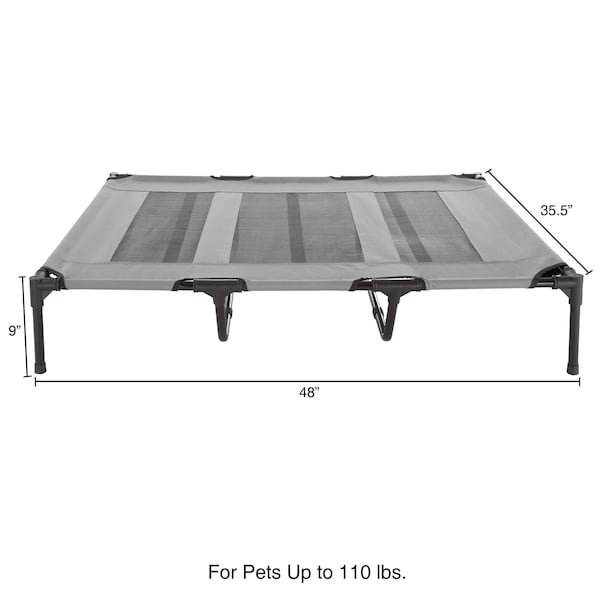 Pet Adobe Elevated Portable Pet Bed Cot-Style 48”x35.5”x9” for Dogs and Small Pets | Indoor/Outdoor (Gray) - 532169MPL
