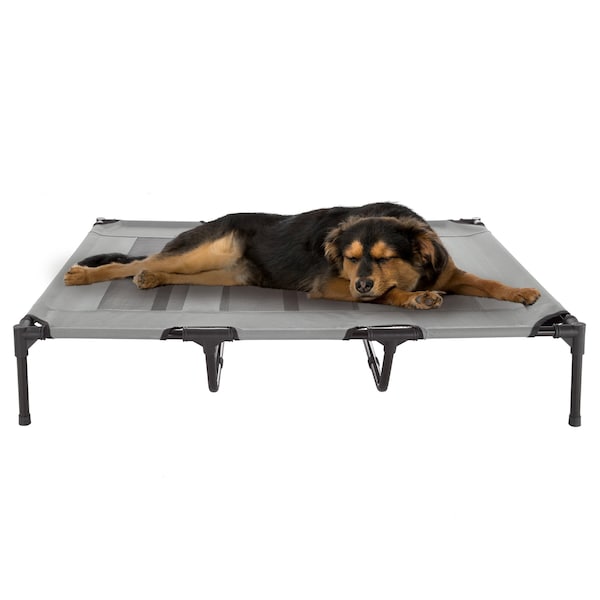 Pet Adobe Elevated Portable Pet Bed Cot-Style 48”x35.5”x9” for Dogs and Small Pets | Indoor/Outdoor (Gray) - 532169MPL