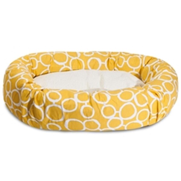 Majestic Pet 32 in. Fusion Yellow Sherpa Bagel Bed - 78899554263