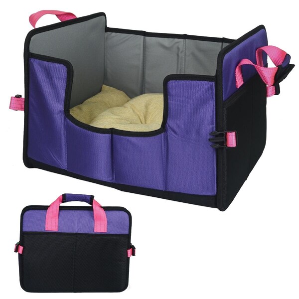 Petpurifiers Travel-Nest Folding Travel Cat & Dog Bed, Purple - Small - PE3166653