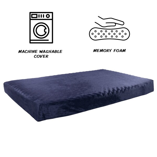 Pet Adobe Orthopedic Pet Bed - Egg Crate and Memory Foam with Washable Cover 46x27x4 by Pet Adobe - Navy - 697330AEA