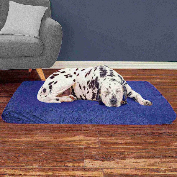 Pet Adobe Orthopedic Pet Bed - Egg Crate and Memory Foam with Washable Cover 46x27x4 by Pet Adobe - Navy - 697330AEA