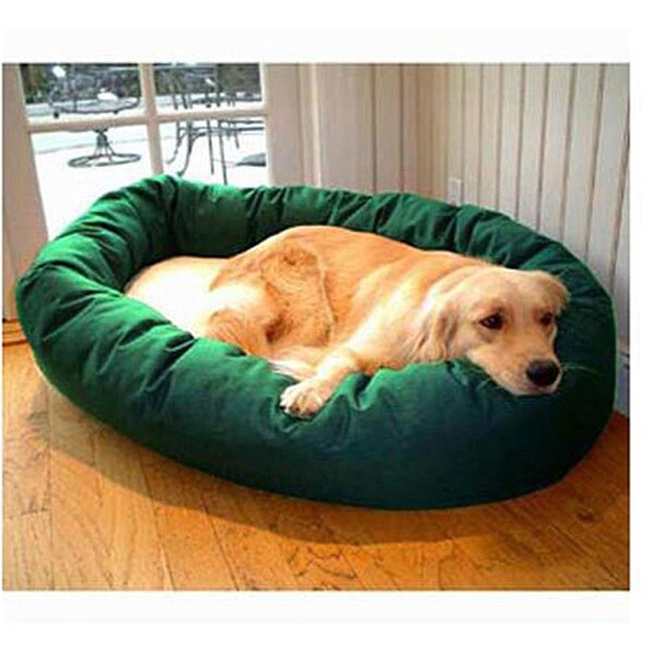 Majestic Pet 24 in. Small Bagel Bed- Green and Sherpa - 788995612230