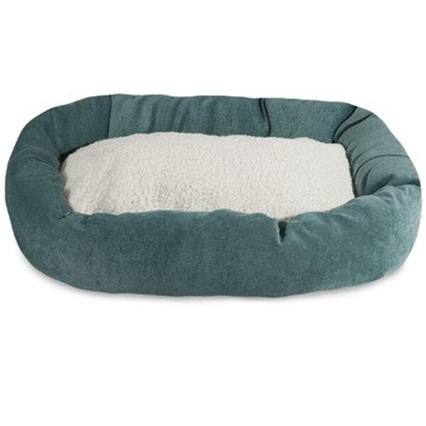River Soap Co MajesticPet  32 in. Villa Sherpa Donut Pet Bed, Azure - 788995542551