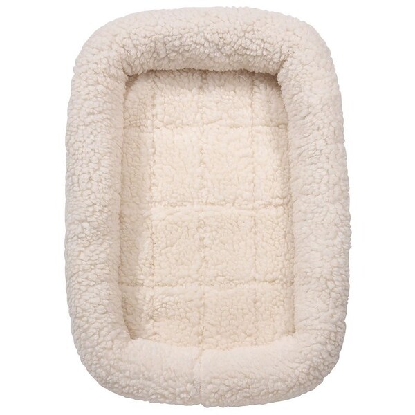 Slumber Pet Comfortable Dog Bed, 35-3/4 in L, 22-3/4 in W, Sherpa, Natural, Machine Washable - ZW250 36