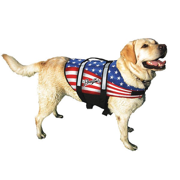 Pawz Pet Products Nylon Dog Life Jacket Medium Flag - ZF1400