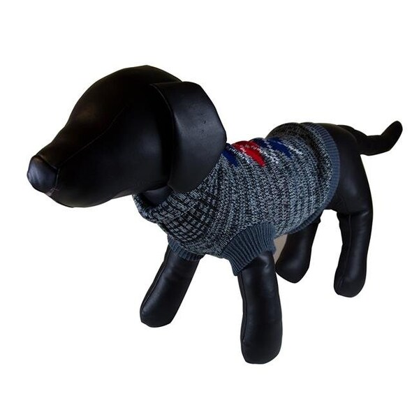 Petcessory Petcessory DS1436-DL Dark Gray Argyle Turtleneck Dog Sweater - Large - DS1436-DL