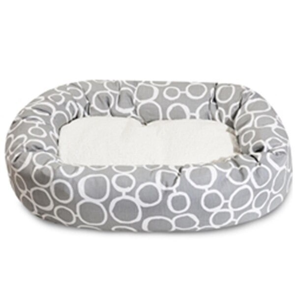 Majestic Pet 32 in. Fusion Gray Sherpa Bagel Bed - 78899554265