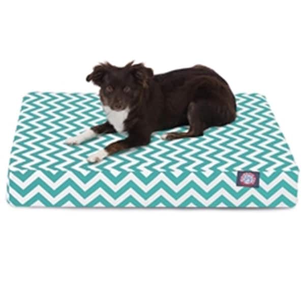 Majestic Pet Teal Chevron Small Orthopedic Memory Foam Rectangle Dog Bed - 78899551230