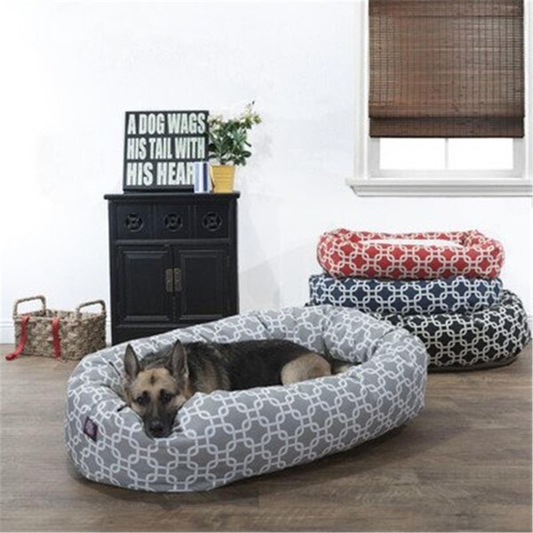River Soap Co MajesticPet  32 in. Links Sherpa Donut Pet Bed, Grey - MA331197