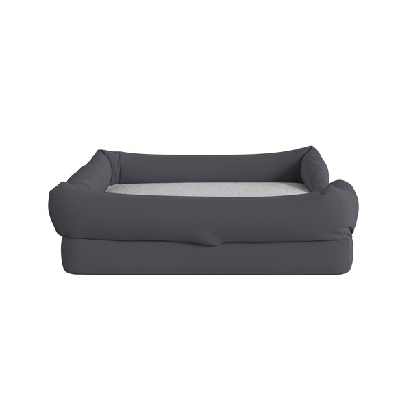 Flash Furniture Gray 36x28 Orthopedic Memory Foam Bolster Dog Bed - AJ-ORTHO-00189-GY-GG