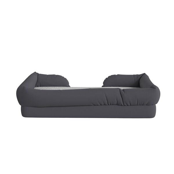 Flash Furniture Gray 36x28 Orthopedic Memory Foam Bolster Dog Bed - AJ-ORTHO-00189-GY-GG