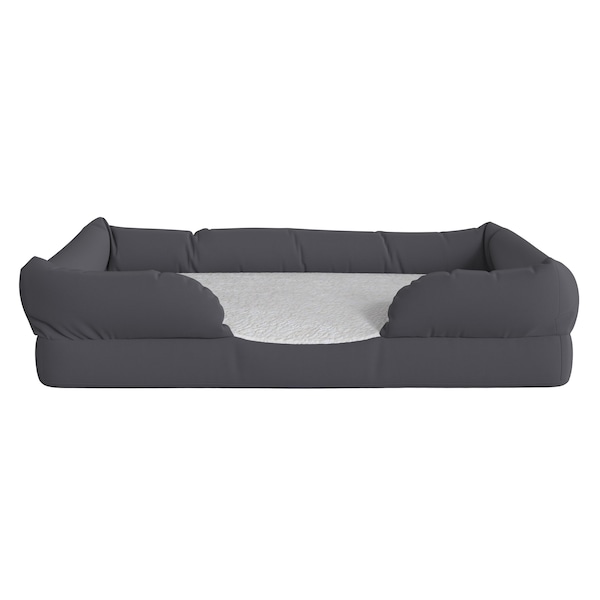 Flash Furniture Gray 36x28 Orthopedic Memory Foam Bolster Dog Bed - AJ-ORTHO-00189-GY-GG