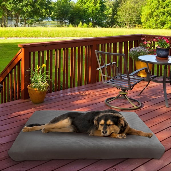 Daretocare 44 x 35 in. Indoor & Outdoor Waterproof Memory Foam Pet Bed, Gray - DA2064037