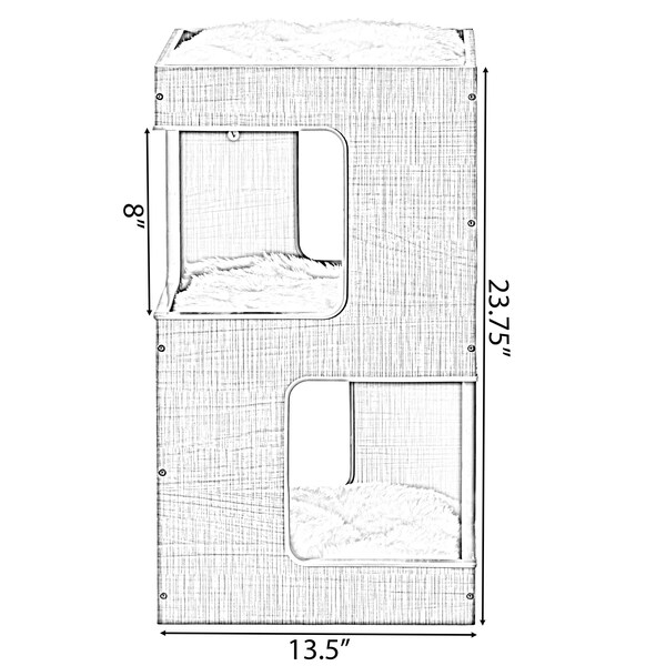 Quickway Imports Multi Level Modern Cat Climbing Tree House - with Removable Soft Blanket and Condo for Kittens - QI004558