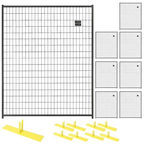 Jewett Cameron Jewett Cameron RF 1010 WWP 8 Panel Perimeter Patrol Kit; Black Welded Wire - RF 1010 WWP