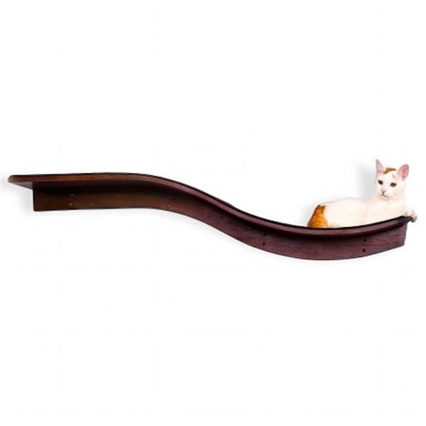 The Refined Feline The Refined Feline LOT-BRAN-MA Lotus Branch Cat Shelf; 61 x 10.5 x 12 in. - Mahogany - LOT-BRAN-MA