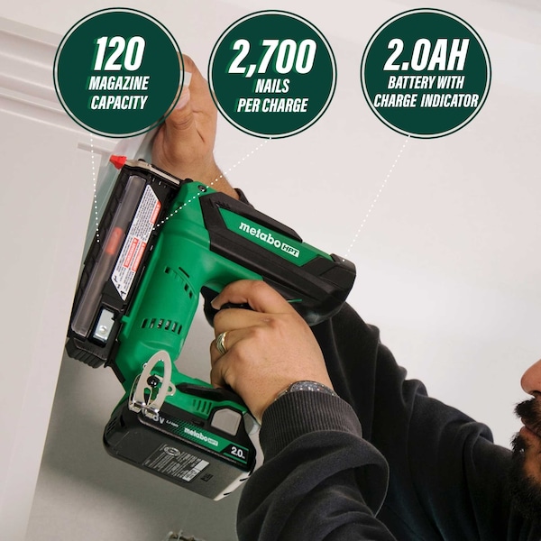 Metabo Hpt 18V MV Cordless Compact 23-Gauge Pin Nailer 1 x 2.0Ah - NP18DSALTM
