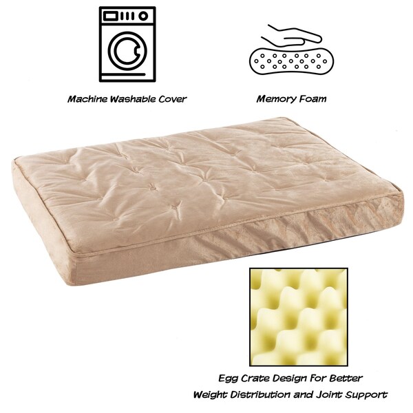Pet Adobe Pet Bed Egg Crate with 100-percent Memory Foam Orthopedic Cushion Water-Resistant 37 x 24 x 4 - 164960HXX