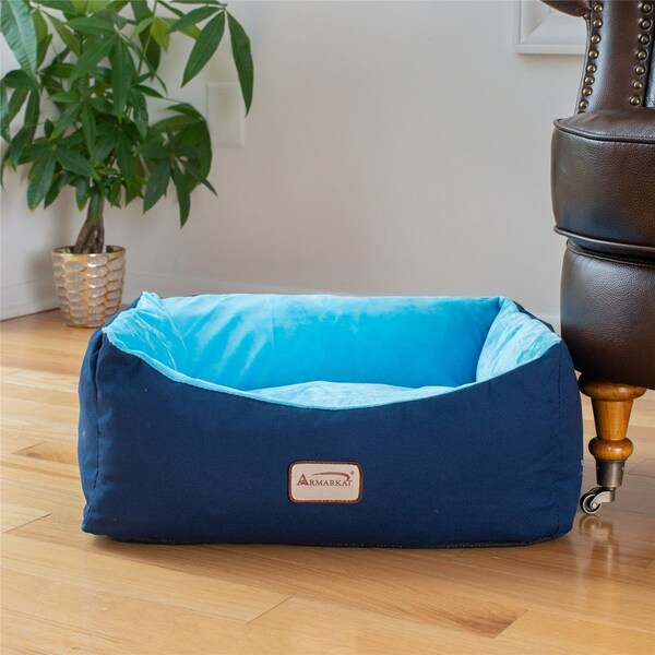 Aeromark Aeromark C09HSL-TL Armarkat Pet Bed Cat Bed 18 x 14 x 8 - Navy Blue & Sky Blue - C09HSL/TL