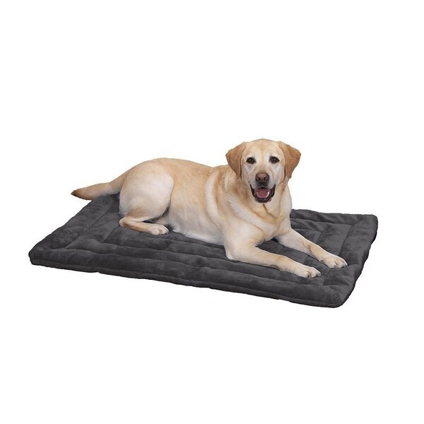 Slumber Pet ZW941 35 22 Plush Dog Mat, 35 in L, 22 in W, Plush Fur/Polyfiber Cover, Gray - ZW941 35 41