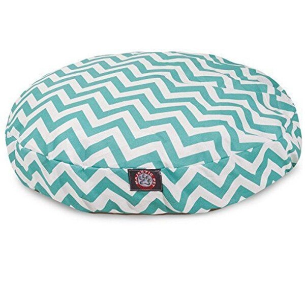 River Soap Co MajesticPet  30 in. Chevron Round Pet Bed, Teal - Small - 788995506904
