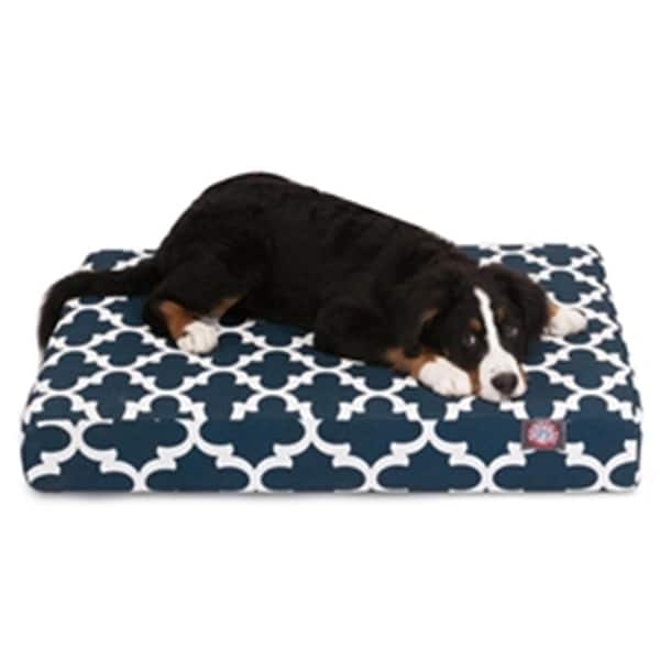 Majestic Pet Navy Trellis Medium Orthopedic Memory Foam Rectangle Dog Bed - 78899551446