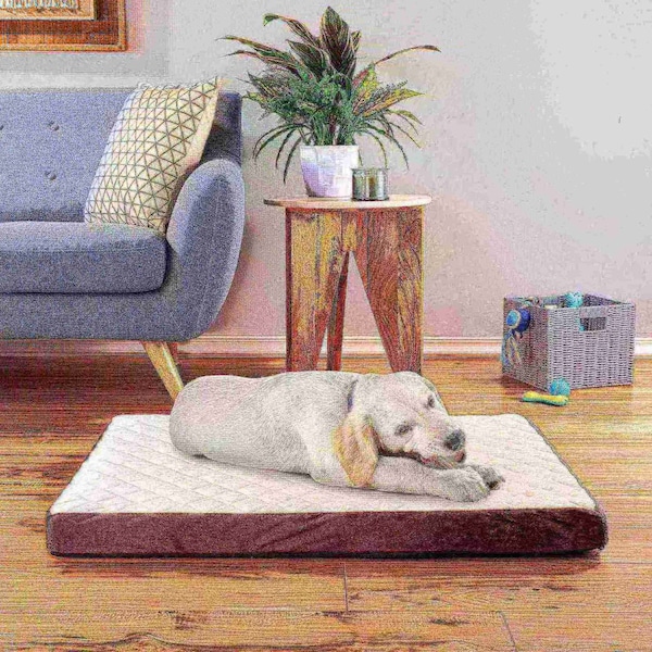 Pet Adobe Pet Bed Bamboo Charcoal Infused Odor Resistant Egg Crate Foam Orthopedic Cushion 36 x 27 x 2.75 - 987302WZD
