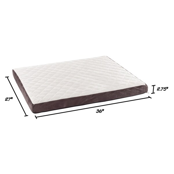 Pet Adobe Pet Bed Bamboo Charcoal Infused Odor Resistant Egg Crate Foam Orthopedic Cushion 36 x 27 x 2.75 - 987302WZD