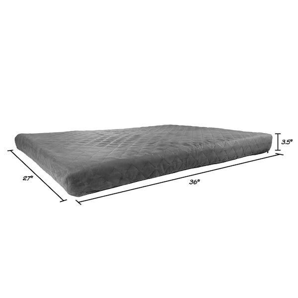 Pet Adobe Waterproof Memory Foam Pet Bed for Indoor/Outdoor Water Resistant and Washable Cover 36” x 27” Gray - 673550DYF