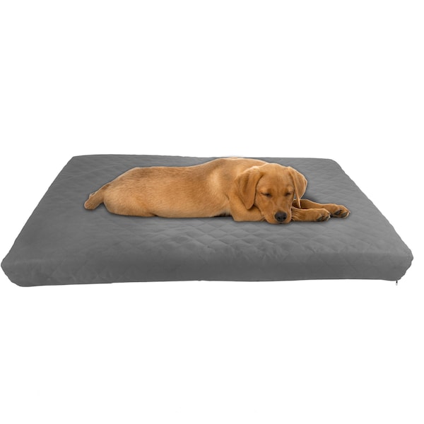 Pet Adobe Waterproof Memory Foam Pet Bed for Indoor/Outdoor Water Resistant and Washable Cover 36” x 27” Gray - 673550DYF