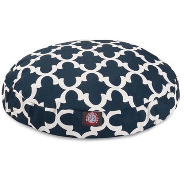 River Soap Co MajesticPet  30 in. Trellis Round Pet Bed, Navy Blue - Small - 788995506812