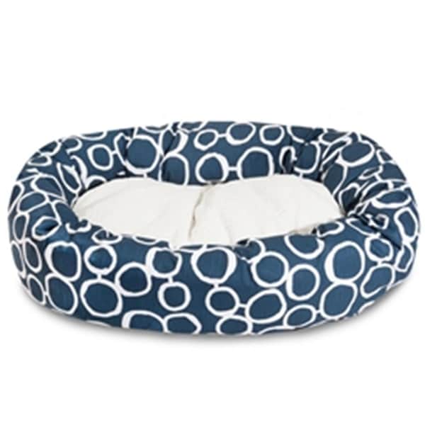 Majestic Pet 32 in. Fusion Navy Sherpa Bagel Bed - 78899554264