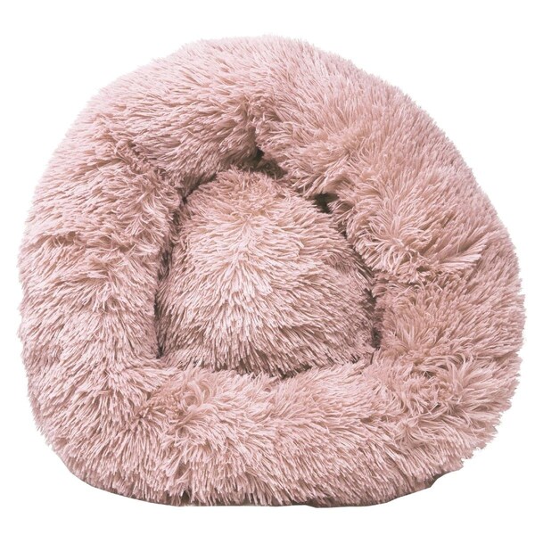 Petpurifiers Nestler High-Grade Plush & Soft Rounded Dog Bed, Pink - Medium - PE2640418