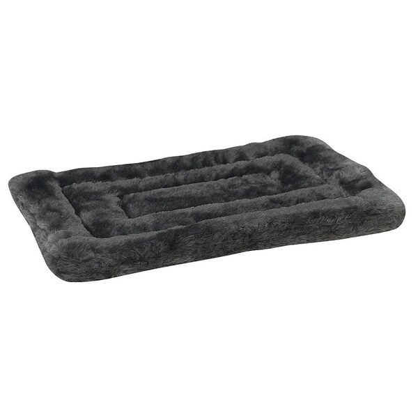 Slumber Pet ZW941 26 17 Plush Dog Mat, 26 in L, 17 in W, Plush Fur/Polyfiber Cover, Gray - ZW941 26 41