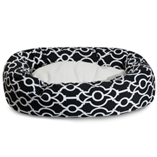 Majestic Pet 24 in. Athens Black Sherpa Bagel Bed - 78899554103
