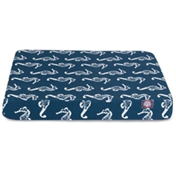 Majestic Pet Navy Sea Horse Small Orthopedic Memory Foam Rectangle Dog Bed - 78899551252